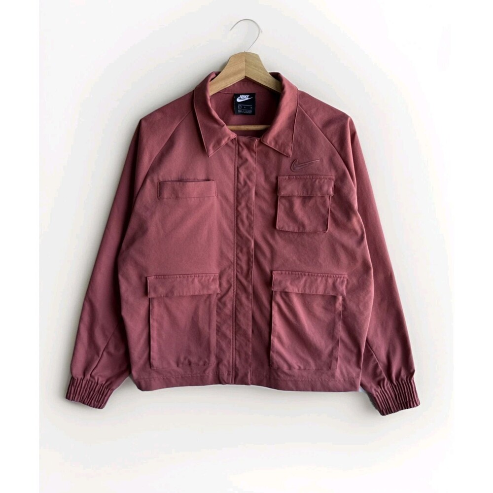 Nike Sportswear Swoosh Woven Women’s Large Dark Blush Utility Jacket Urban Y2k